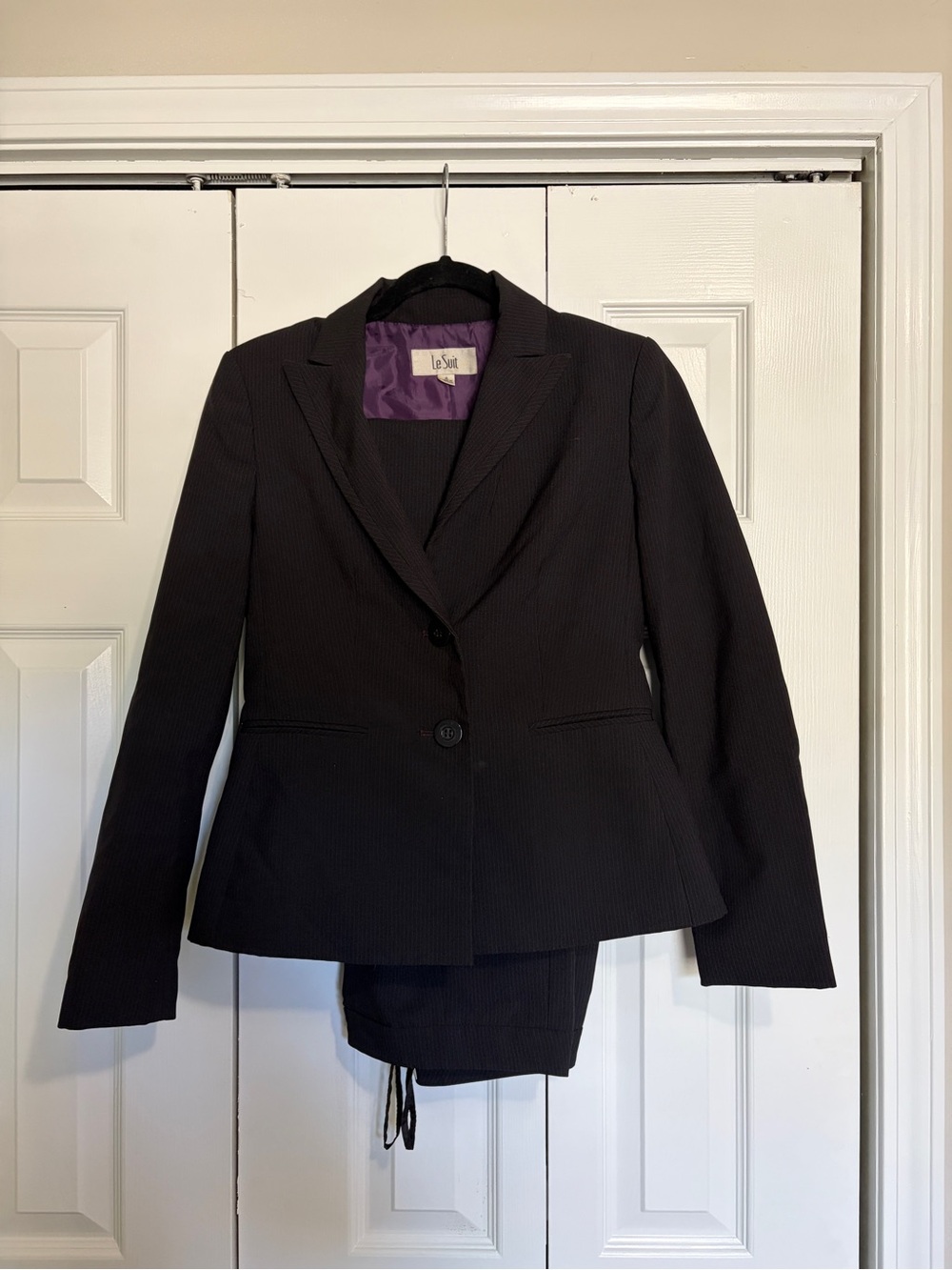 Le Suit Black Tailored Women's Pant & Jacket Set - Picture 2 of 5